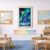 Aurora Buchstabe R Poster | Kunst der Nordlichter