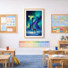 Aurora Buchstabe R Poster | Kunst der Nordlichter