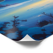 Aurora Buchstabe R Poster | Nordlichter Kunst (Ecke)