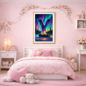 Aurora Buchstabe Y Poster | Kunst der Nordlichter