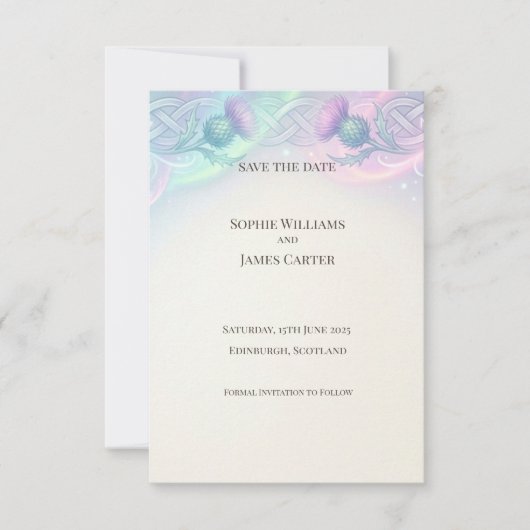 Aurora Celtic Distel Save-The-Date-Karte Save The Date (Vorderseite)