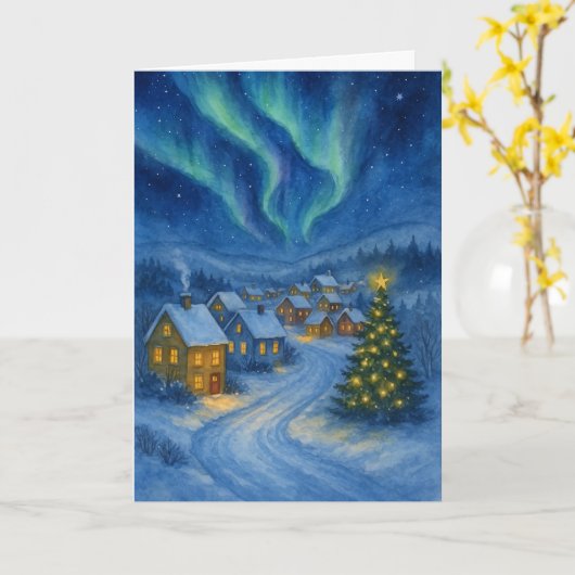 Aurora Christmas Village Card Karte (Gelbe Blume)