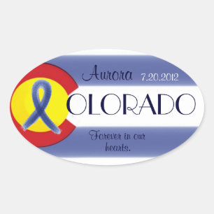 Aurora Colorado-Aufkleber für die Flagge Ovaler Aufkleber