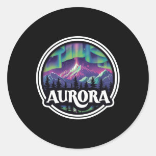 Aurora Colorado Rock Mountains Skifahren Winter de Runder Aufkleber