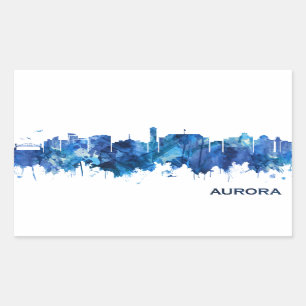 Aurora Colorado Skyline Blue Rechteckiger Aufkleber