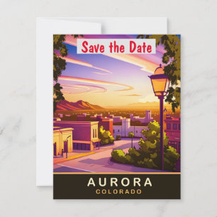 Aurora, Colorado, Sunset, Travel Postcard, Save The Date