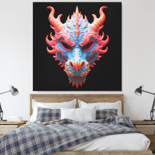 Aurora-Drachenmaske Leinwanddruck