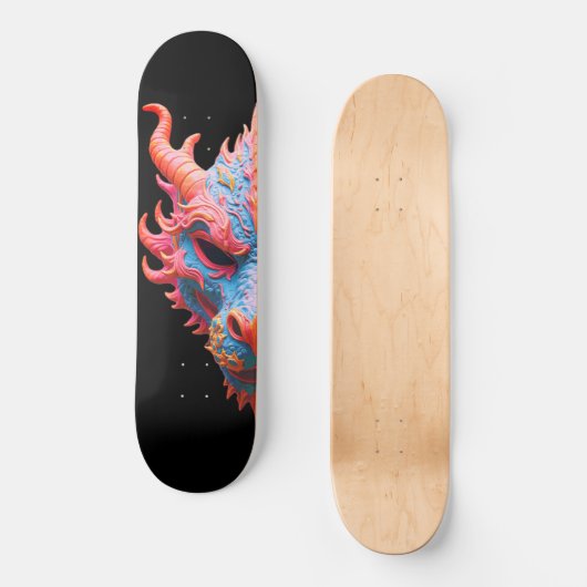 Aurora-Drachenmaske Skateboard (Vorderseite)