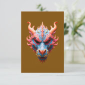 Aurora Dragon Mask Dankeskarte (Stehend Vorderseite)