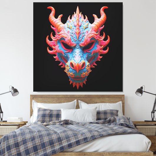 Aurora Dragon Mask Leinwanddruck (Insitu (Schlafzimmer))