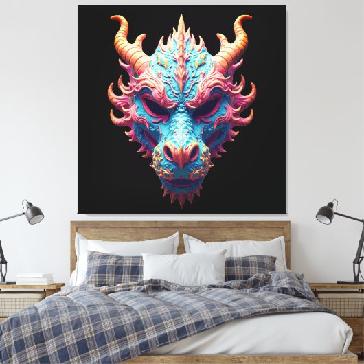 Aurora Dragon Mask Leinwanddruck (Insitu (Schlafzimmer))