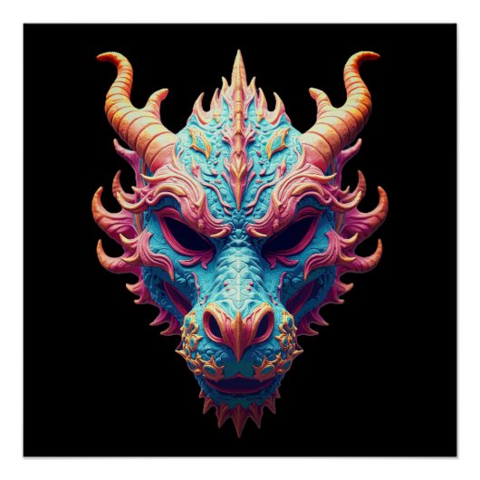 Aurora Dragon Mask Poster (Vorderseite)