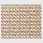 Aurora Elegante: Orange & Gold Geschenkpapier (Flach)