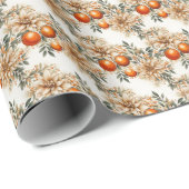 Aurora Elegante: Orange & Gold Geschenkpapier (Rolleneckpunkt)