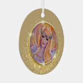 Aurora Engel mit goldener Glitzern-Kunst von Renee Ornament Aus Metall (Vorderseite Rechts)