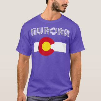 Aurora Flag Colorado Retro Zuhause-Liebe T-Shirt