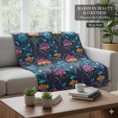 Aurora Floral Motion Fleece Blanket