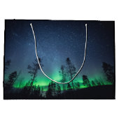 Aurora Forest Astro Foto Große Geschenktüte (Rückseite)