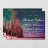 Aurora Forest Northern Lights Hochzeit Einladung (Vorne/Hinten)