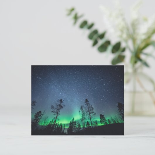 Aurora Forest Postkarte (Stehend Vorderseite)
