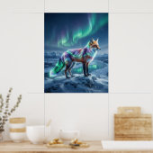 Aurora Fox Gefrorene Landschaft Poster (Küche)