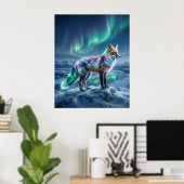 Aurora Fox Gefrorene Landschaft Poster (Heimbüro)