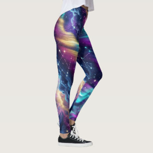 Aurora-Galaxie-Nebel-Traummuster Leggings