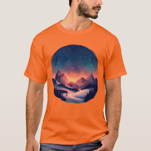 Aurora-Gipfel-Nachtsansicht T-Shirt