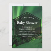Aurora Glacier Northern Lights Babydusche Einladung (Vorderseite)