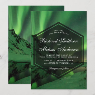 Aurora-Gletscher-Nordlichter-Hochzeits-Einladung Einladung