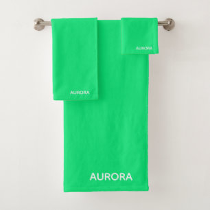 Aurora green color name badhandtuch set