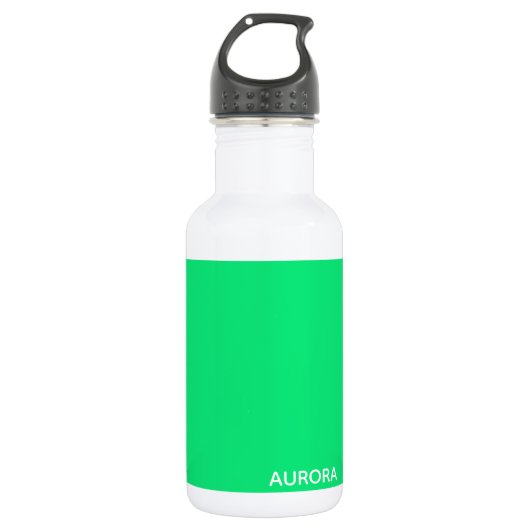 Aurora green color name edelstahlflasche (Vorderseite)