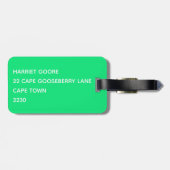 Aurora green color name gepäckanhänger (Rückseite horizontal)