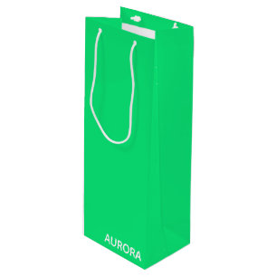 Aurora green color name geschenktüte für weinflaschen