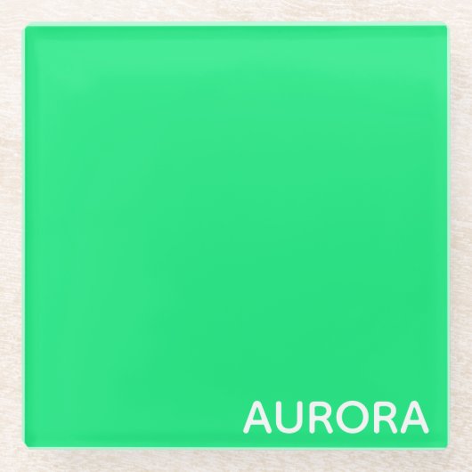 Aurora green color name glasuntersetzer (Vorderseite)