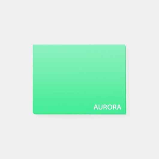 Aurora green color name post-it klebezettel (Vorderseite)