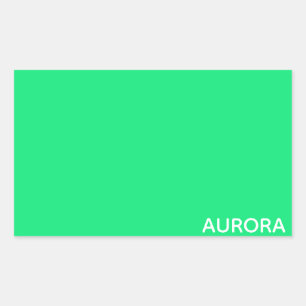 Aurora green color name rechteckiger aufkleber