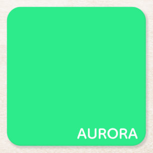 Aurora green color name rechteckiger pappuntersetzer