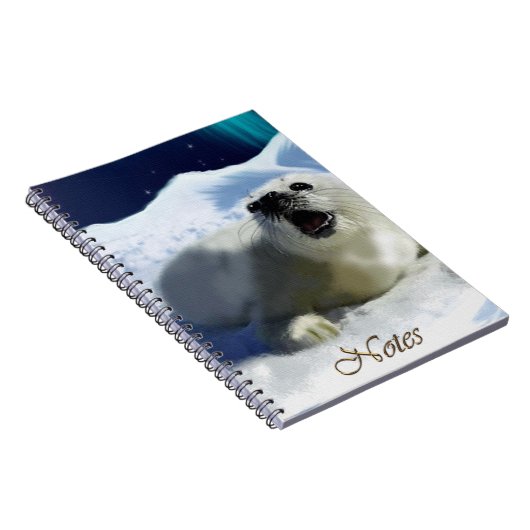 Aurora, Ice Floor & Harprobiell-Wildlife-Notebook Notizblock (Rechte Seite)
