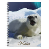 Aurora, Ice Floor & Harprobiell-Wildlife-Notebook Notizblock (Vorderseite)