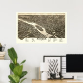 Aurora, IL Panorama Karte - 1882 Poster (Heimbüro)