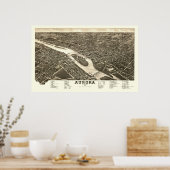 Aurora, IL Panorama Karte - 1882 Poster (Küche)