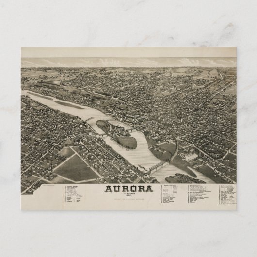Aurora, Illinois (1882) Postkarte (Vorderseite)