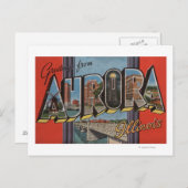 Aurora, Illinois - Große Buchstabenszenen Postkarte (Vorne/Hinten)