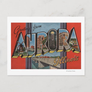 Aurora, Illinois - Große Buchstabenszenen Postkarte