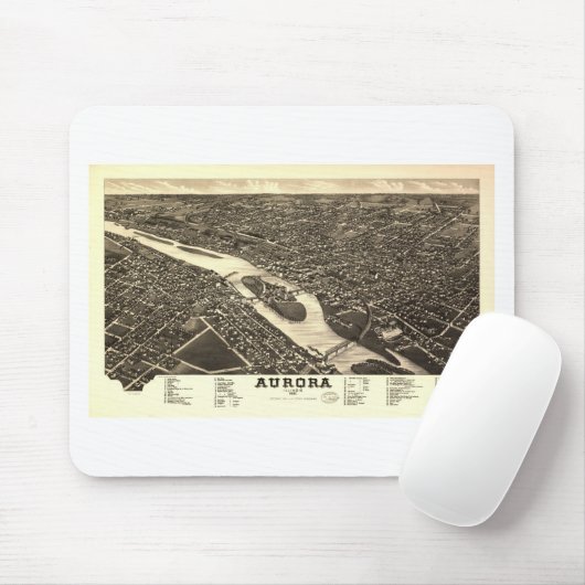 Aurora, Illinois im Jahre 1882 Mousepad (Mit Mouse)
