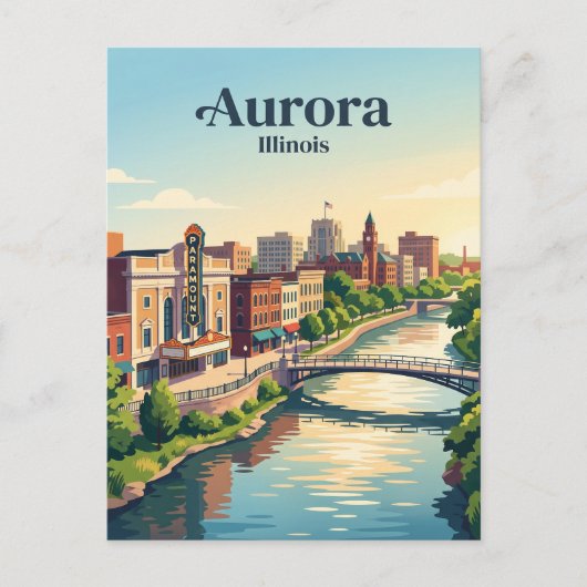 Aurora, Illinois Postkarte (Vorderseite)