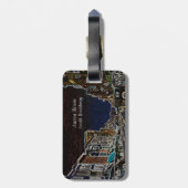 Aurora Illinois South Broadway Neon Art 1920 Gepäckanhänger (Rückseite vertikal)