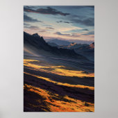 Aurora in den Bergen Poster (Vorne)