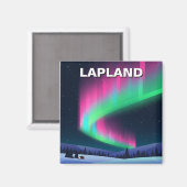 Aurora in Lappland Finnland - Reise Magnet (Vorderseite/Rückseite)